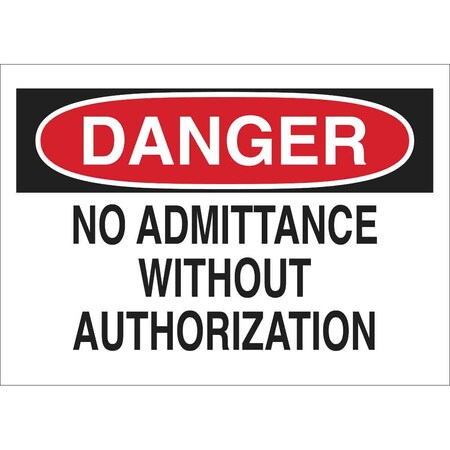 Brady Danger Sign, Plastic, Rectangle, English 95391